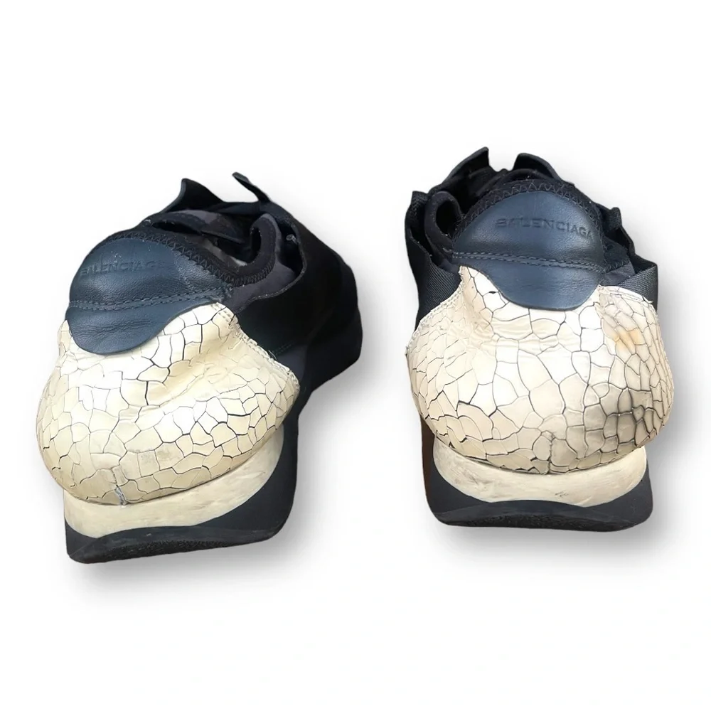 🔥 Balenciaga Race Runners | Black Mesh & Leather | Croc Heel | Size 44‎ (US 11) - Picture 4 of 7